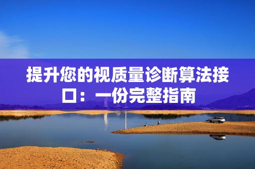 提升您的視質(zhì)量診斷算法接口：一份完整指南